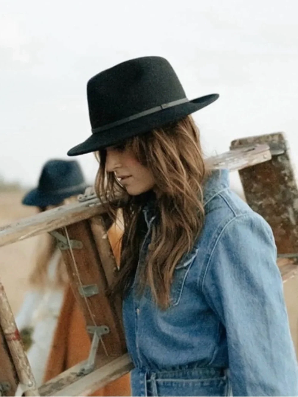 Will+Bear Calloway Black Wool Fedora Hat with Slim Band